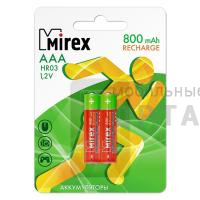 Аккумулятор Ni-MH Mirex HR03 / AAA 800mAh 1,2V 2 шт (2/20/100), ecopack