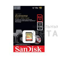Карта памяти SDXC 64GB SanDisk Class 10 Extreme V30 UHS-I U3 (170 Mb/s) Карта памяти SDXC 64GB SanDisk Class 10 Extreme V30 UHS-I U3 (170 Mb/s)
